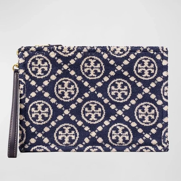 Tory Burch T Monogram Terry Cloth clutch - Picture 5 of 6